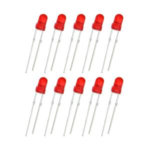 Светодиод 3мм, цвет красный, красная линза 3V, упаковка 10 штук