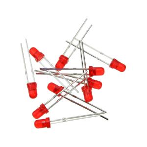 Светодиод 3мм, цвет красный, красная линза 3V, упаковка 10 штук