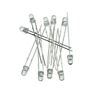 Светодиод 3мм, цвет красный, прозрачная линза 3V, упаковка 10 штук