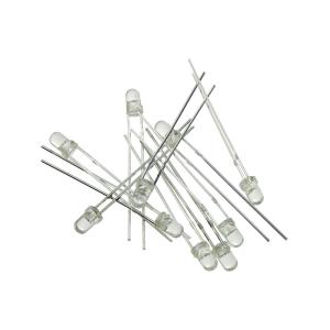 Светодиод 3мм, цвет синий, прозрачная линза 3V, упаковка 10 штук