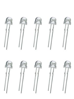 Светодиод 5мм, 3V, цвет фиолетовый, прозрачная линза 120*, упаковка 10шт