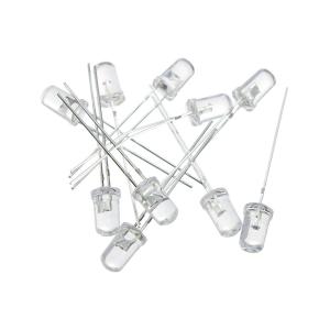 Светодиод 5мм, 3V цвет желтый, линза прозрачная, упаковка 10 штук