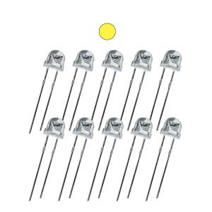 Светодиод 5мм, 3V, цвет желтый, прозрачная линза 120*, упаковка 10шт