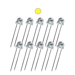 Светодиод 5мм, 3V, цвет желтый, прозрачная линза 120*, упаковка 10шт