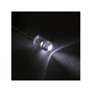 Светодиод 5мм, цвет белый холодный, прозрачная линза 