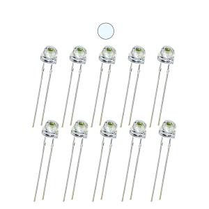 Светодиод 5мм, цвет белый, прозрачная линза 120* 3V, упаковка 10шт