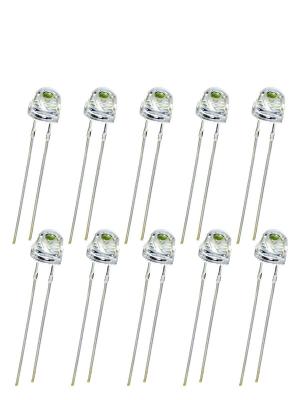 Светодиод 5мм, цвет белый, прозрачная линза 120* 3V, упаковка 10шт