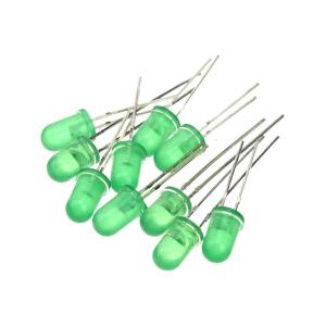 Светодиод 5мм цвет зеленый, зеленая линза, упаковка 10шт