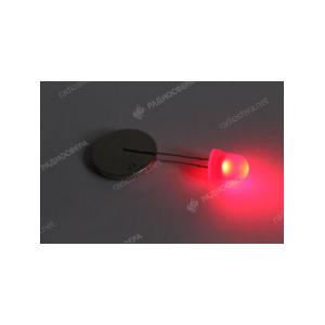 Светодиод 8мм, цвет красный, красная матовая линза