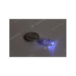 Светодиод авто 10мм 12В, цвет синий, линза 2контакта