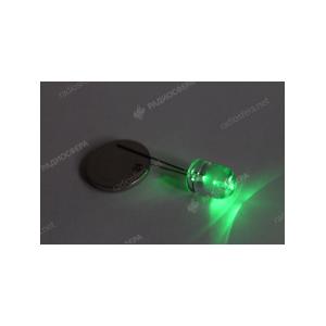 Светодиод авто 10мм 12В, цвет зеленый, линза 2 контакта