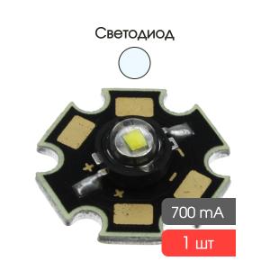 Светодиод баракуда белый 2PIN радиатор 3W 3.2-3.4V