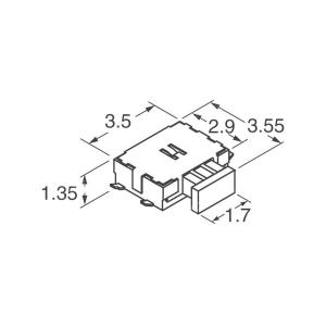 Тактовая кнопка 2.9*3.5 h1.35mm 4pin 90* SMD