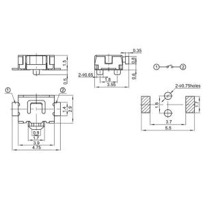 Тактовая кнопка 3.9*2.9*1.5мм 5шт 2pin ly-a03-03