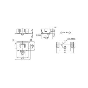 Тактовая кнопка 3.9*2.9*1.5мм 5шт 2pin ly-a03-03