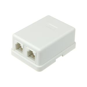 Телефонная розетка евро 2 гнезда 6P4C TDM SQ1809-0002 белая