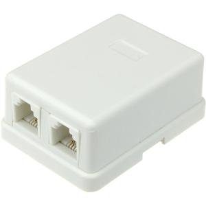 Телефонная розетка евро 2 гнезда 6P4C TDM SQ1809-0002 белая