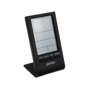 Термометр-гигрометр, часы Perfeo "Angle" PF-S2092 black