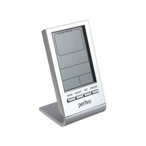 Термометр-гигрометр, часы Perfeo "Angle" PF-S2092 silver