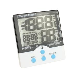 Термометр-гигрометр цифровой HTC-6 комнатный часы будильник, дата