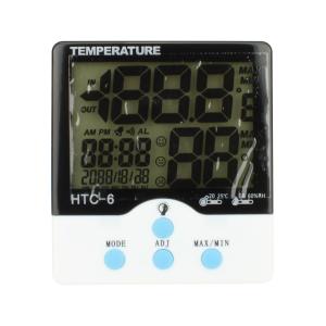 Термометр-гигрометр цифровой HTC-6 комнатный часы будильник, дата