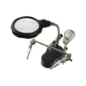 Третья рука с линзой 60мм TE-801 подсветка, пружина для паяльника, подставка