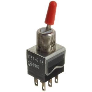 Тумблер 10*15 ПТ57-6-3В 6 контактов, 2 положения "5"