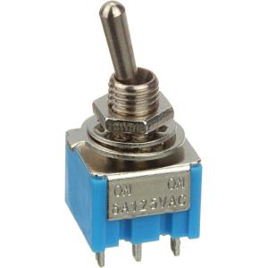 Тумблер 12*12 250В/3А 6конт 2ПОЛ метал