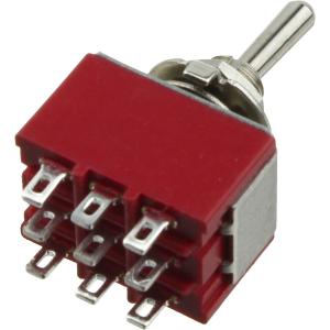 Тумблер 13*18 250В/2А 9 контактов 3 положения метал
