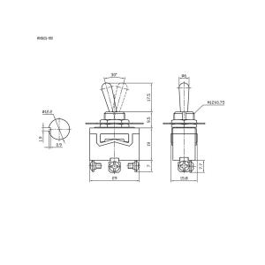 Тумблер 14*30 250В/15А, 3 контакта 2 положения 