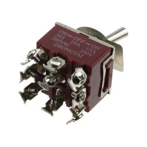 Тумблер 28*33 250В 15А 9 контактов 3 положения метал