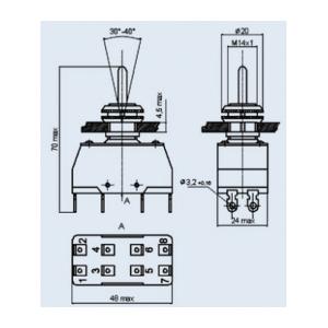 Тумблер ПТ2-40В 24мм*48мм