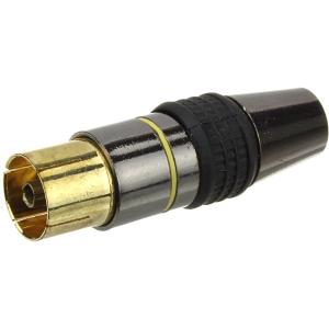 ТВ гнездо METALL ЧЕРНЫЙ/GOLD винт