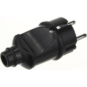 Вилка прямая с з/к IN Home, черная