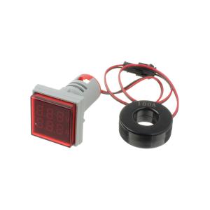 Вольтметр - амперметр 50-500В AC 0-100А AD101-22VAMSR (красный)