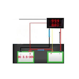 Вольтметр, амперметр в корпусе 0-30В, 0-3А (красный)