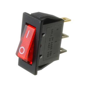 Выключатель 14х34 15А 250В SWR-101-2A3 ON-OFF красный подсветка