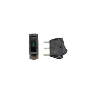 Выключатель 14Х34 черн/зелен подсветка 3КОНТ 2пол KCD3-101N11CGB