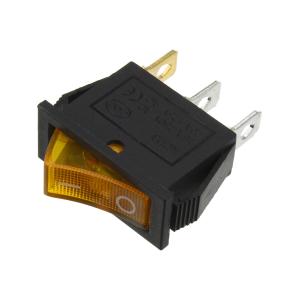 Выключатель 14Х34 желтый подсветка 3 контакта