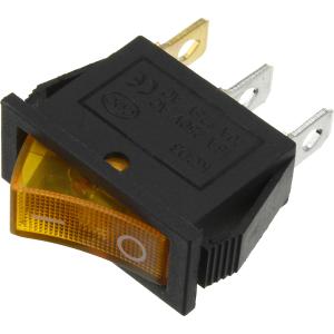 Выключатель 14Х34 желтый подсветка 3КОНТ KCD3-101N11CYB