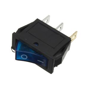 Выключатель 14Х34 синий, подсветка, 3 контакта, 16А