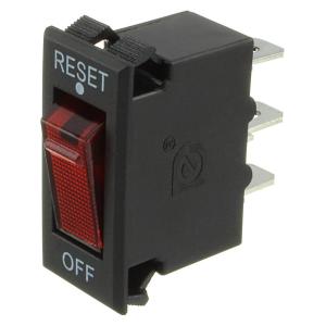 Выключатель 14*34 автоматический предохранитель 16А 3 контакта красный