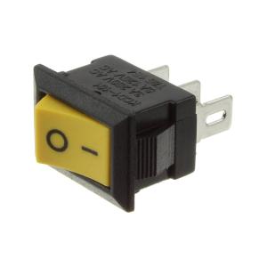 Выключатель 15Х20 3 контакта, 2 положения, возвратный желтый без подсветки