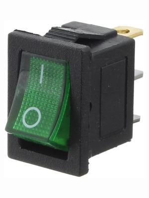 Выключатель 15Х20 3конт 2ПОЛ зеленый подсветка KCD1-B2101N11GB