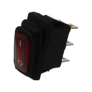 Выключатель 16Х34 3 контакта, 2 положения красный подсветка 15А, влагозащищенный