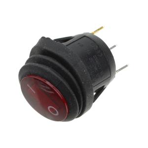 Выключатель 18мм красный 3 контакта, 2 положения, влагозащищенный, 220V