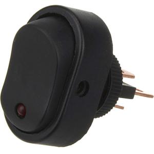 Выключатель 20*30 12V красный глазок, 3 контакта