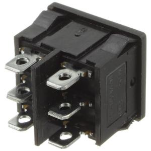 Выключатель 25*20 черный, 2 положения, 6 контактов