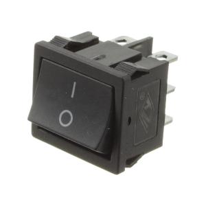 Выключатель 25*20 черный, 2 положения, 6 контактов