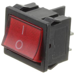 Выключатель 25*20 красный 4PIN подсветка